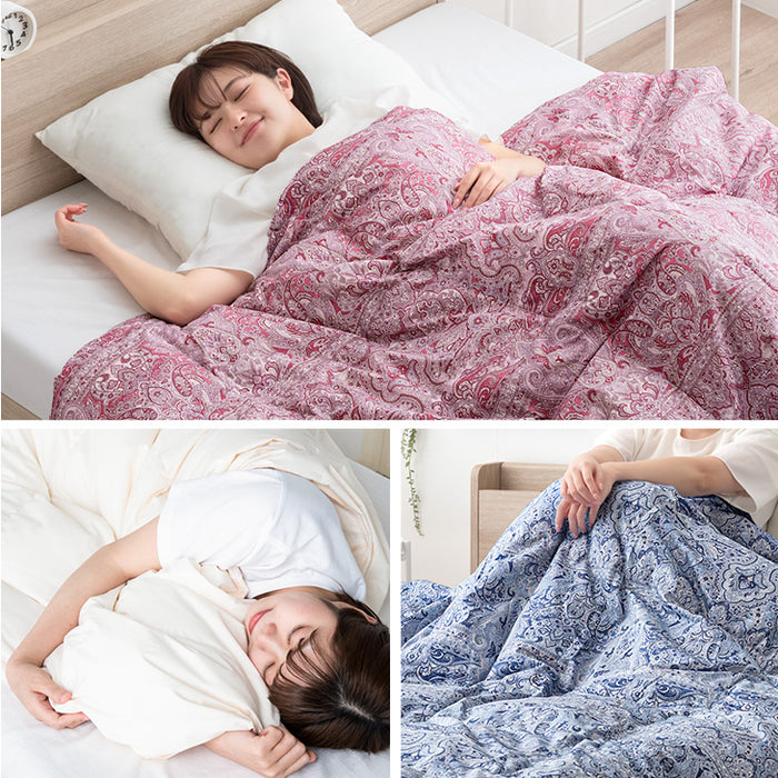 ［シングル 2枚セット］洗える ダウンケット 日本製 肌掛け布団 ホワイトダックダウン90％ 抗菌 消臭 夏 夏用 布団〔10119469〕