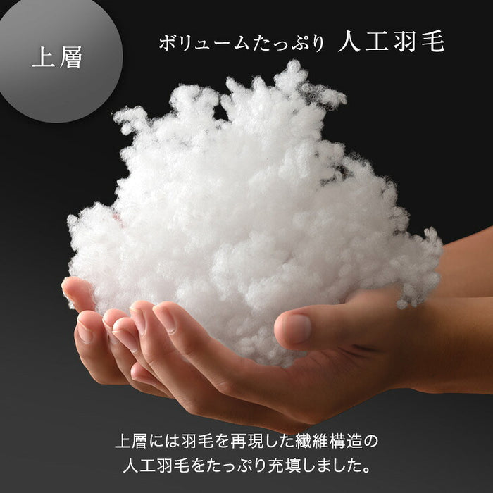 【新発売記念プライス】［シングルロング］羽毛革命。ハイブリット 2層 掛け布団 人工羽毛＋天然羽毛 洗える 軽い 保温〔11100478〕