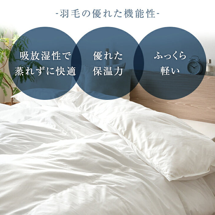 【新発売記念プライス】［シングルロング］羽毛革命。ハイブリット 2層 掛け布団 人工羽毛＋天然羽毛 洗える 軽い 保温〔11100478〕