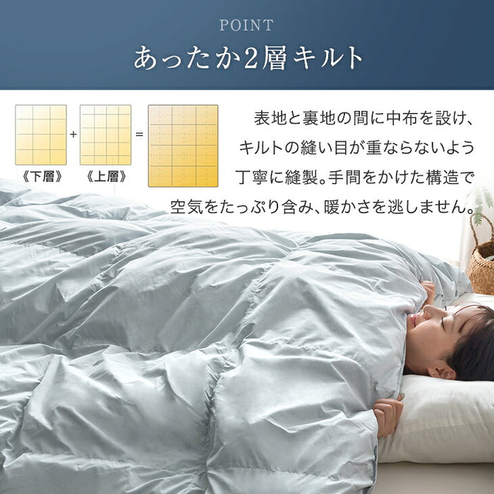 【新発売記念プライス】［シングルロング］羽毛革命。ハイブリット 2層 掛け布団 人工羽毛＋天然羽毛 洗える 軽い 保温〔11100478〕
