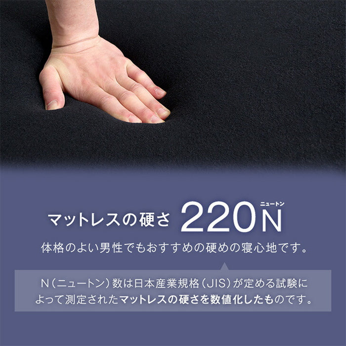 ［ダブル］男の高反発マットレス 厚み10cm 竹炭 消臭 3つ折り 高密度30D〔13810054〕