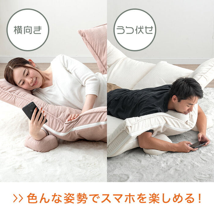 腕が貫通！？スマホローソファ 2人掛け 左右独立 リクライニング ハイバック ソファベッド こたつ用 おしゃれ〔15200101〕