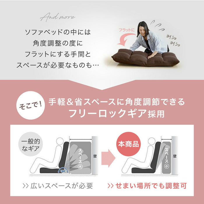 3way ソファベッド ヘッドギア ハイバック リクライニング ローソファ コンパクト 座椅子 一人掛け sofa おしゃれ〔15200105〕