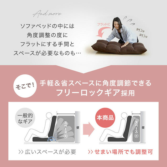 3way 座椅子 ワイド座面 ハイバック リクライニング 5段階ヘッドレスト 1人掛け かわいい〔15200128〕