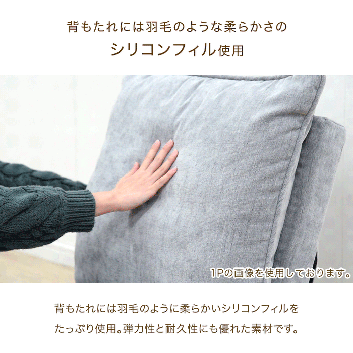 【2P部分 バラ売り】ローソファ ハイバック 14段階リクライニング〔15210078〕
