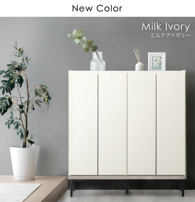 [幅100] シューズボックス 大川家具 完成品 大理石調 飾り棚 ロータイプ スリム 脚付き 棚板 コンパクト 消臭【超大型商品】〔17010098〕