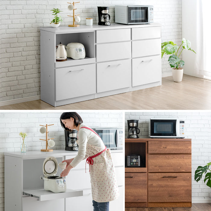 [幅180] 組み替えOK キッチンカウンター 日本製 完成品 木製【搬入設置込み】【超大型商品】〔99994403〕