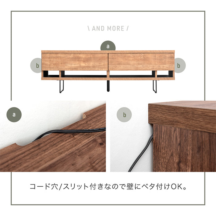 [幅180] 電源タップ&背面収納付 テレビ台 大川家具 完成品 ローボード 脚付き 木製 引き出し【超大型商品】〔17100037〕