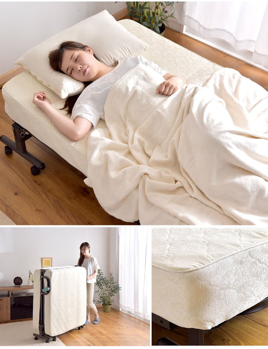 [シングル] 電動ベッド リクライニング ボンネルコイル 完成品 高反発 折りたたみ【超大型商品】 〔17710040〕