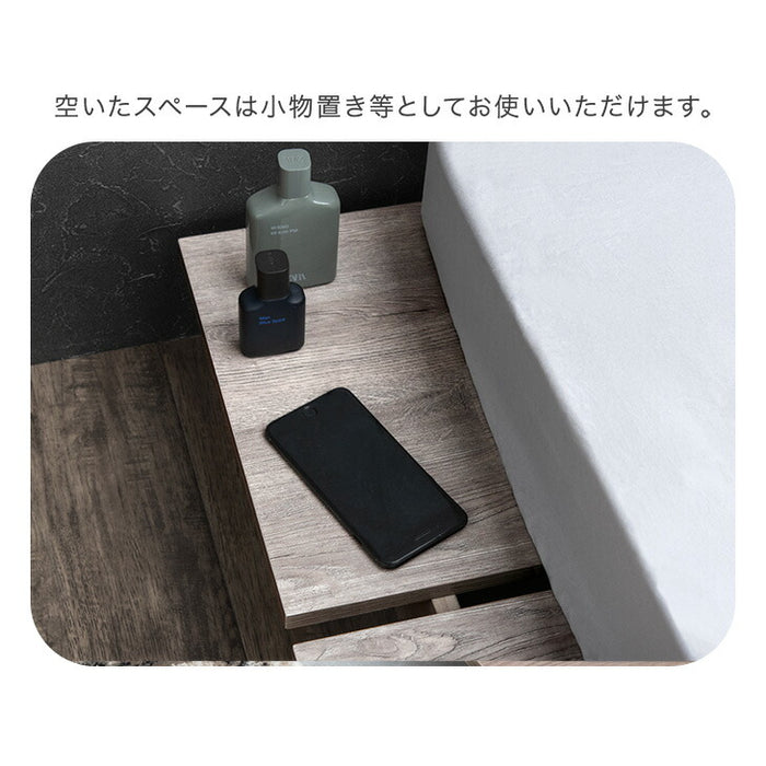 ［シングル］超スピード組立 ステージベッド マットレス付き 極厚22cm ボンネルコイル マットレスセット〔49610301〕