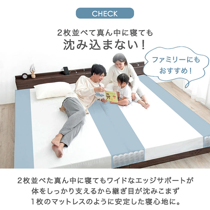 [シングル] ポケットコイルマットレス 3ゾーン構造 3Dメッシュ 厚み22cm ボリュームキルティング 〔17800019〕