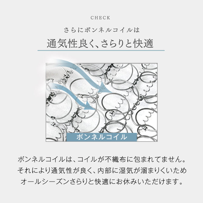 ［ダブル］組み立て簡単 脚付きマットレス ボンネルコイル 高反発 圧縮梱包 安心のエコテックス生地 一体型 〔17800152〕