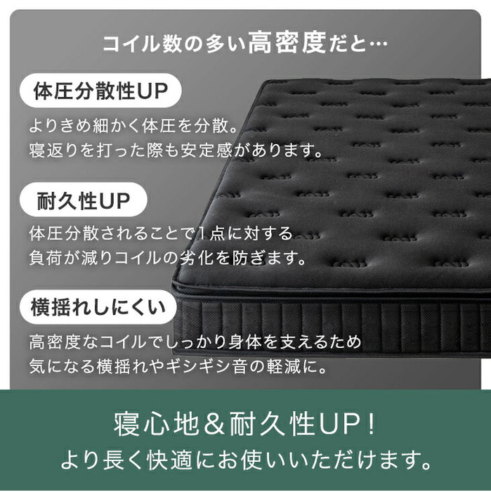［セミダブル］ピロートップ ボンネルコイルマットレス 極厚22cm 抗菌 防臭 防ダニ コイルマットレス ボンネルコイル〔17810150〕