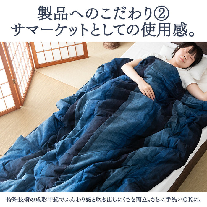 [シングル]  久留米絣 純日本製 綿100％ 洗える 137×196cm 夏布団 〔19800050〕