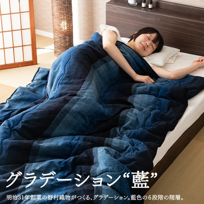 [シングル]  久留米絣 純日本製 綿100％ 洗える 137×196cm 夏布団 〔19800050〕