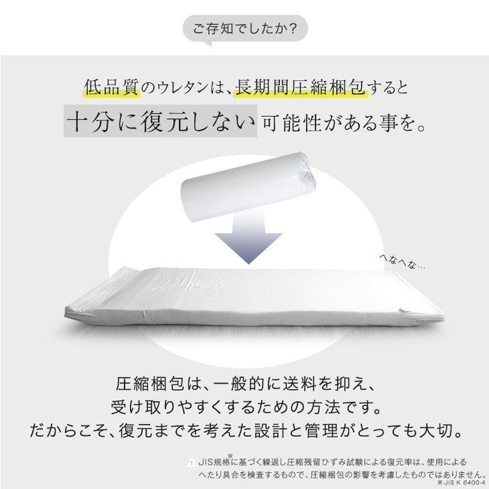 [ダブル]  純高反発 マットレス 3つ折り 厚み10cm 150N 日本製〔23300046〕