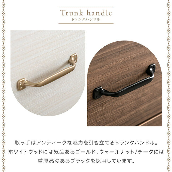 ［4段］チェスト 幅80 日本製 完成品 木製 おしゃれ 北欧 収納 家具 整理タンス 衣類 収納 リビング タンス 収納棚 国産 シンプル アンティーク アイアン スライドレール 〔23570031〕