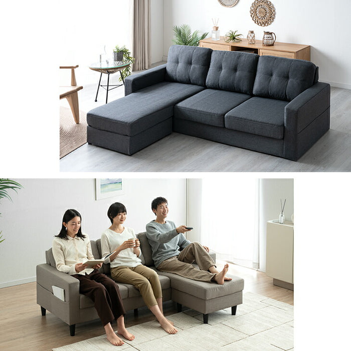 左右変換OK  カウチソファ 3人掛け お掃除ロボ対応 【超大型商品】〔23570263〕