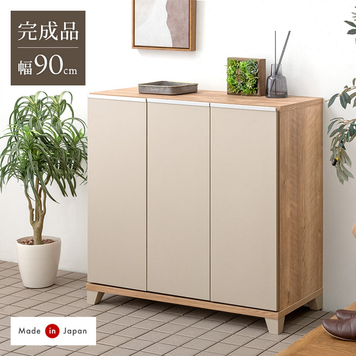 幅90cm 国産 完成品 シューズボックス 洗える可動棚 脱臭 *ピタゴラス-TG*  【超大型商品】 〔24900003〕