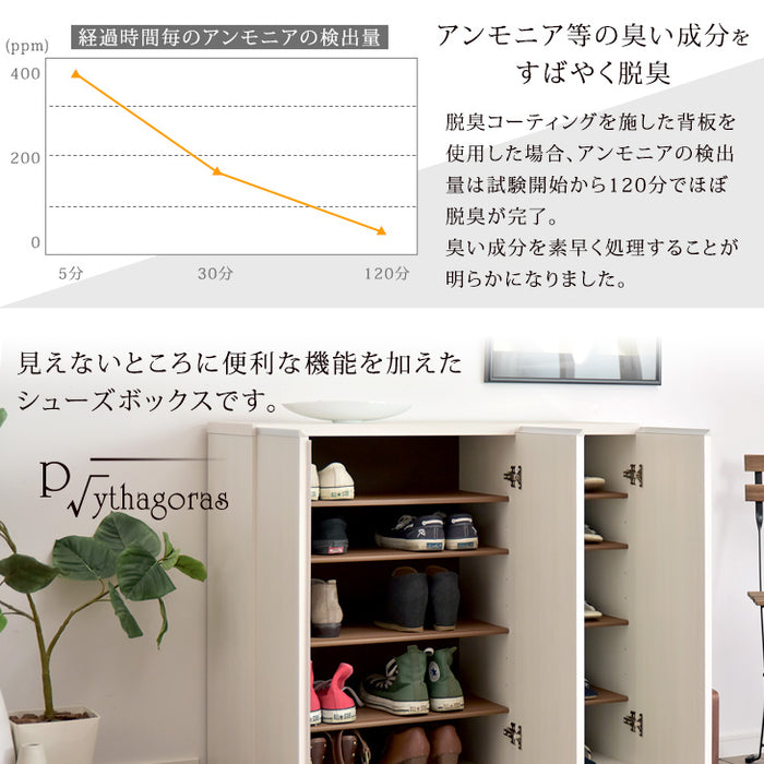幅90cm 国産 完成品 シューズボックス 洗える可動棚 脱臭 *ピタゴラス-TG*  【超大型商品】 〔24900003〕
