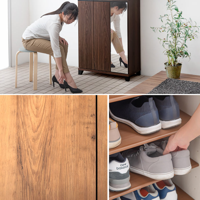 ［幅90cm］ シューズボックス ミラー付き ハイタイプ【超大型商品】〔24900054〕
