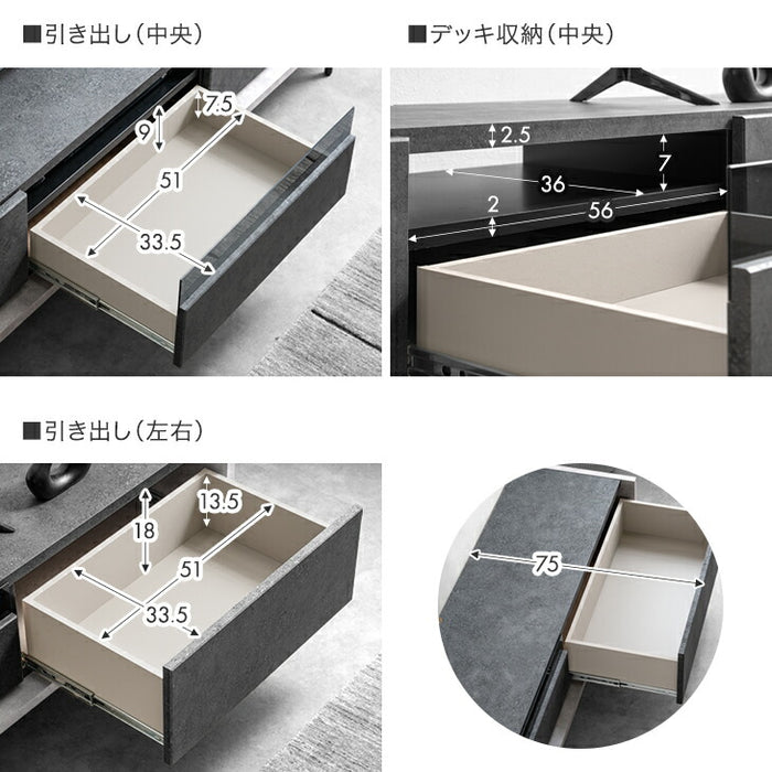 ［幅180］テレビ台 国産 完成品 引出し収納 ロータイプ テレビボード 脚付き 大川家具【超大型商品】〔24900130〕