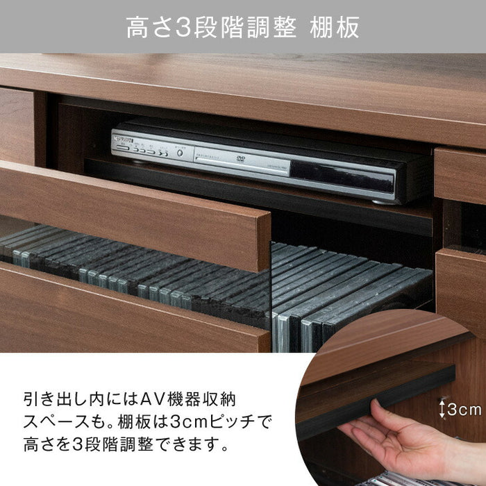 ［幅120cm］テレビ台 完成品 国産 コンセント付 引出し収納 大川家具 木製 テレビボード〔33010075〕