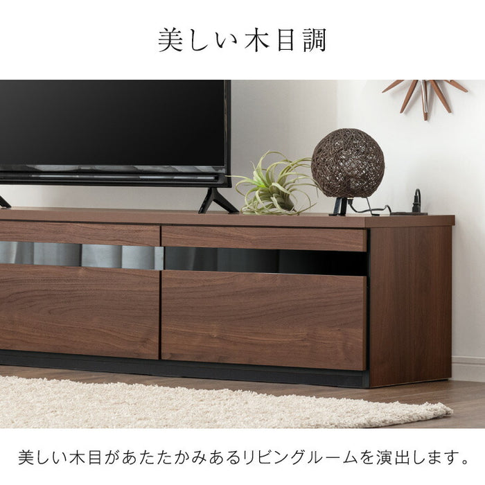 ［幅150cm］テレビ台 完成品 国産 コンセント付 引出し収納 大川家具 木製 テレビボード〔33010076〕