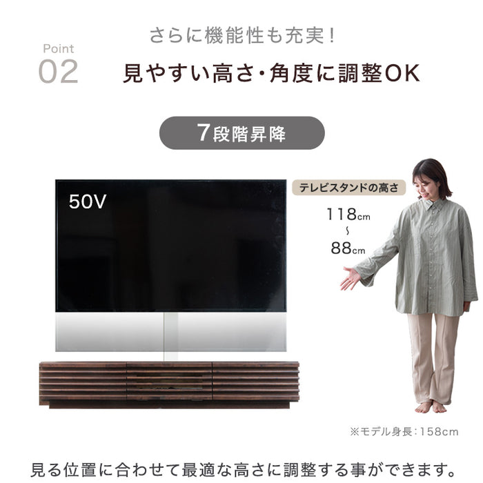 “置かない” テレビスタンド 完成品 日本製 上下/左右 首振り 32～65インチ対応  壁寄せ 【超大型商品】〔33010228〕