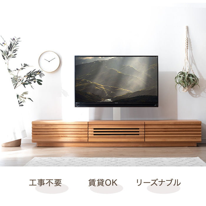 “置かない” テレビスタンド 完成品 日本製 上下/左右 首振り 32～65インチ対応  壁寄せ【超大型商品】〔33010229〕