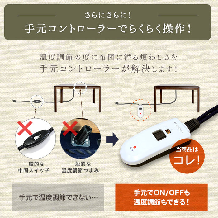 ［135×85］ストーン調 ダイニングこたつ 2点セット 掛け布団付き 4人掛け 600W ハロゲンヒーター 手元コントローラー 石目調 高脚こたつ【超大型商品】〔33010235〕