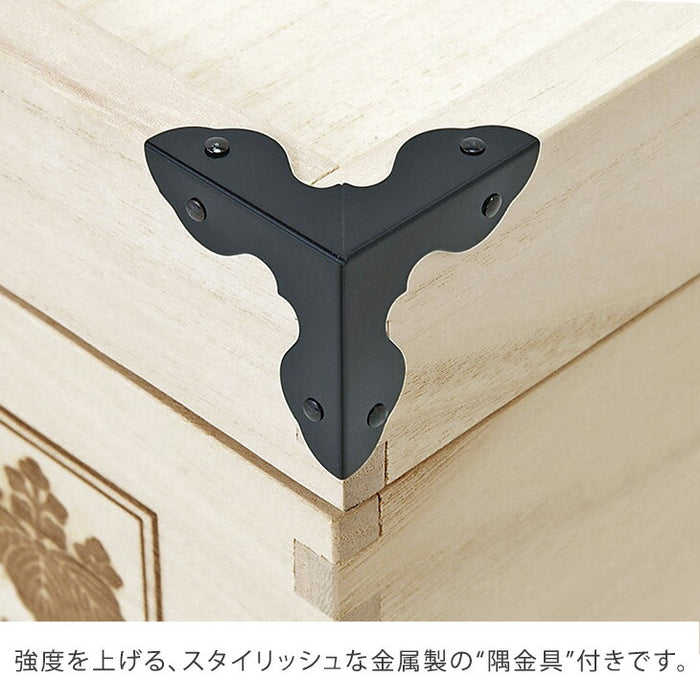 ［2段］ひな人形収納 総桐 完成品 キャスター付き 衣類収納〔35010107〕