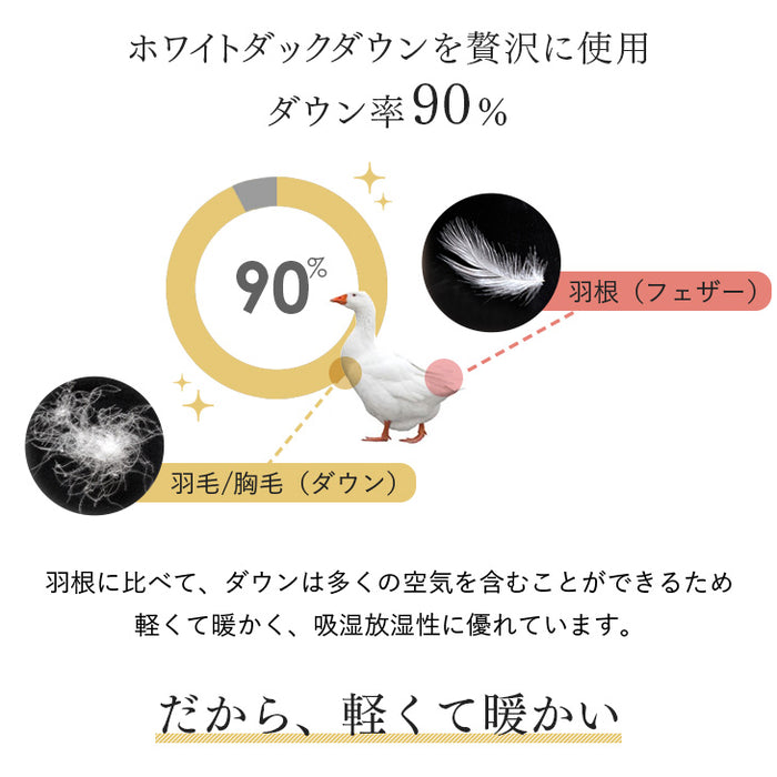 [シングル] 増量1.2kg 羽毛布団 ホワイトダックダウン90％ CILシルバーラベル  30マスキルト かさ高145mm以上 7年保証 日本製 〔39100051〕