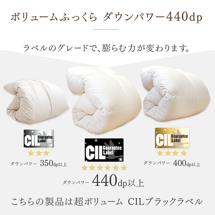 [セミダブル] 平和の羽毛 マザーグース 超増量1.5kg ウクライナ産 グース 95% 日本製 羽毛布団 二層キルト 60サテン 綿100％ 440 dp以上  洗浄度1500mm 抗菌 防臭 防ダニ ブラックラベル 〔39100357〕