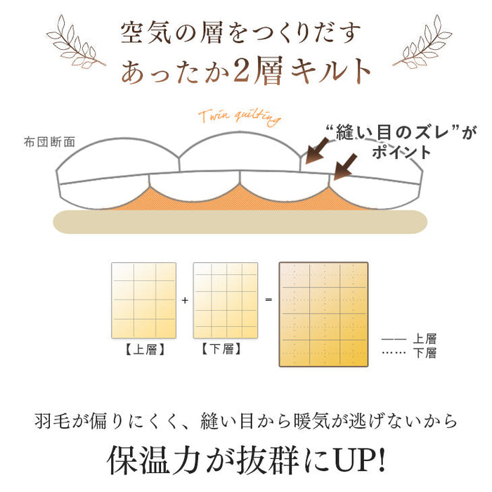 [ダブル] 羽毛布団 ホワイトダックダウン 93% 日本製 ゴールドラベル ウクライナ産〔39100355〕