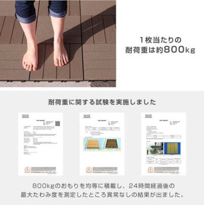 ［54枚セット］ 高耐久 ジョイント式 人工芝＆ウッドタイル 4.8平米用 芝丈25mm 43万本/㎡  30×30cm diy ガーデン〔42300091〕