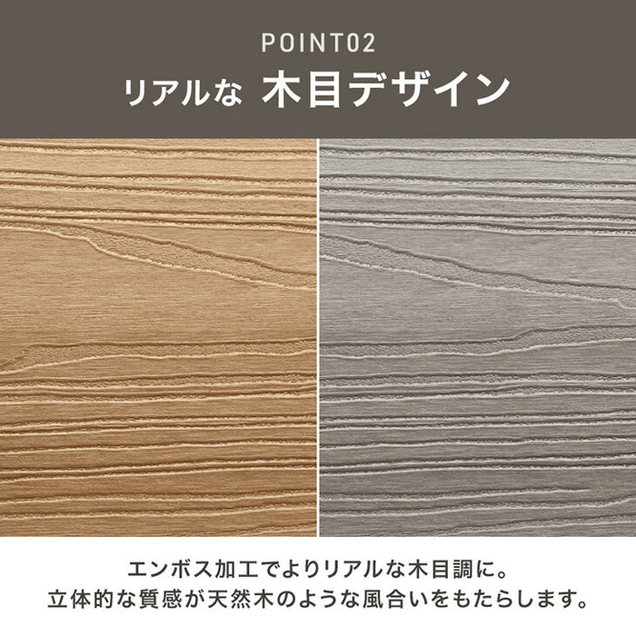 簡単設置 ウッドデッキ 人工木 樹脂 超耐久 ガーデニング シンプル 縁側 0.5坪用 ベンチ〔42310016〕