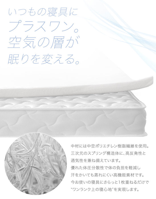 ［ダブル］ 高反発マットレストッパー 厚み2cm メッシュ リバーシブル〔43300073〕