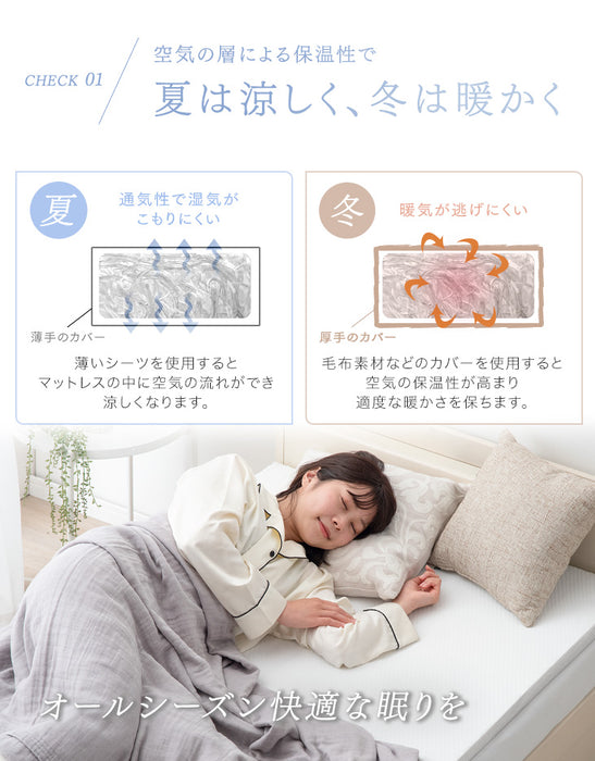 ［ダブル］ 高反発マットレストッパー 厚み2cm メッシュ リバーシブル〔43300073〕