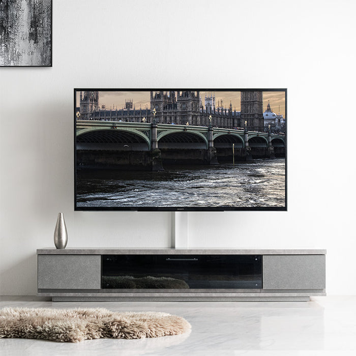[32〜65インチ対応] “置かない”テレビ台 壁寄せテレビスタンド 日本製 完成品 上下/左右首振り【超大型商品】〔48100021〕