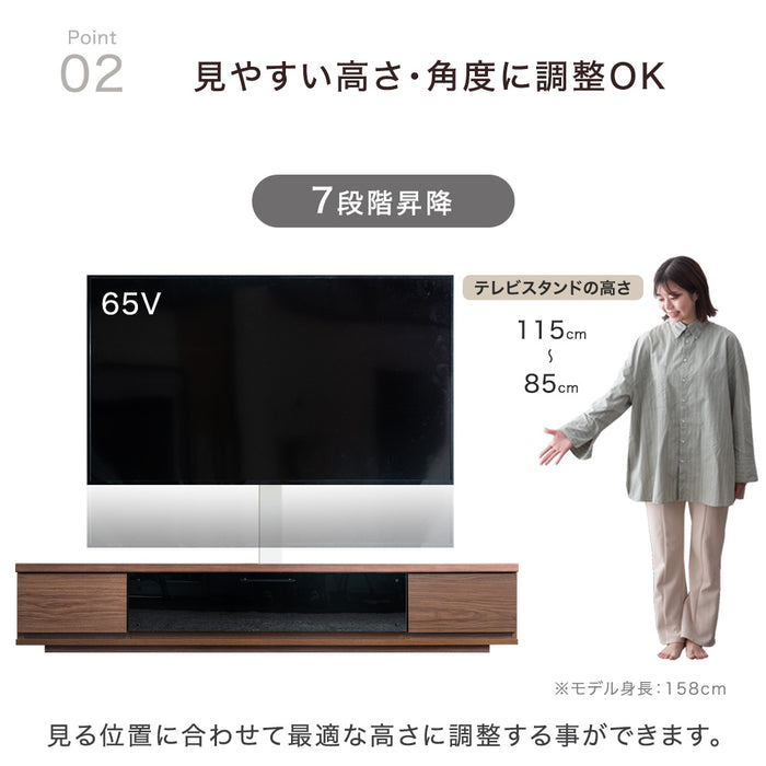 [32〜65インチ対応] “置かない”テレビ台 壁寄せテレビスタンド 日本製 完成品 上下/左右首振り【超大型商品】〔48100021〕