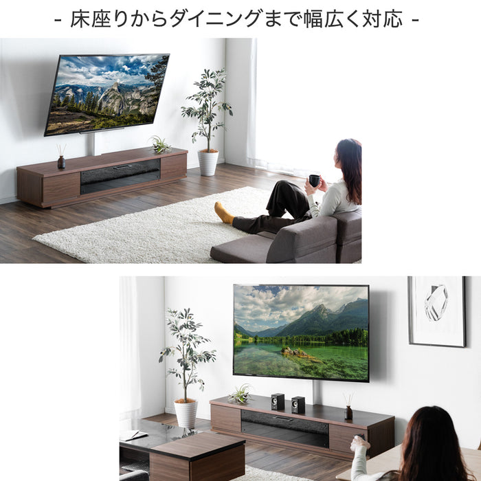 [32〜65インチ対応] “置かない”テレビ台 壁寄せテレビスタンド 日本製 完成品 上下/左右首振り【超大型商品】〔48100021〕