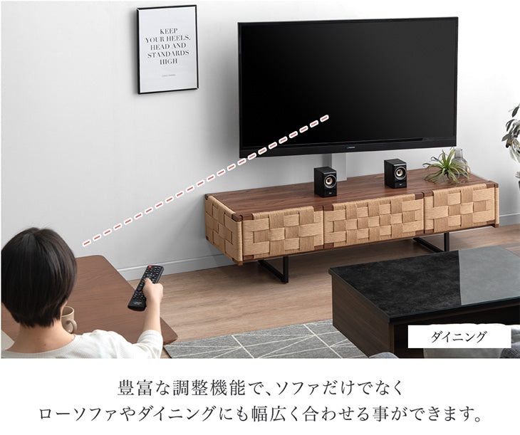[幅140] “置かない” テレビ台 ローボード 首振り テレビスタンド 収納棚 スタンド 木目調 韓国インテリア【超大型商品】〔49610224〕
