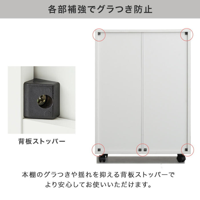 収納棚 キャビネット 扉 キャスター付き 木製 ロータイプ サイドボード 北欧〔49600338〕