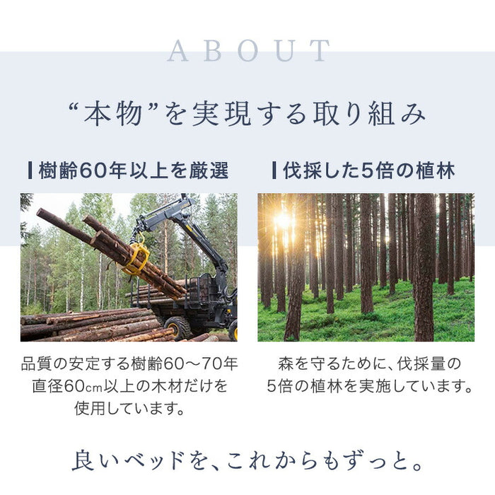 ［ダブル］北欧パイン ベッドフレーム  天然木 すのこベッド 木製 北欧 おしゃれ  〔49600387〕
