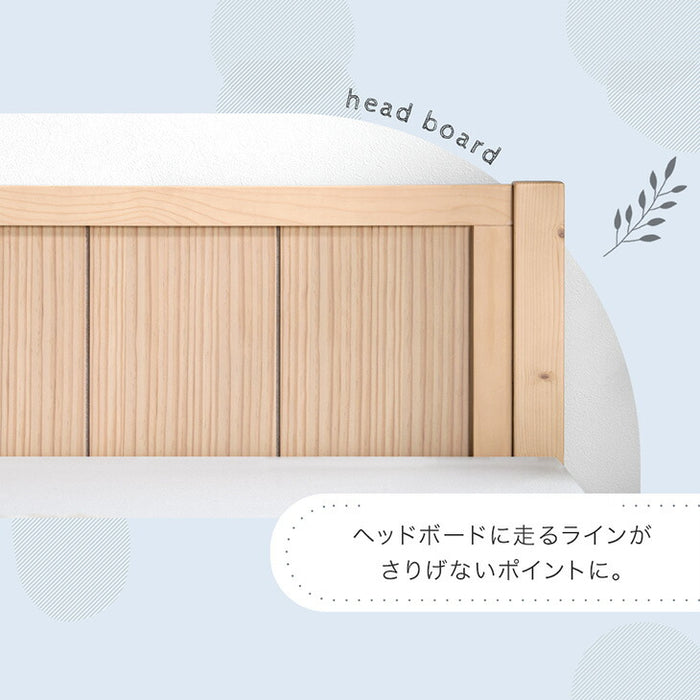 ［ダブル］北欧パイン ベッドフレーム  天然木 すのこベッド 木製 北欧 おしゃれ  〔49600387〕