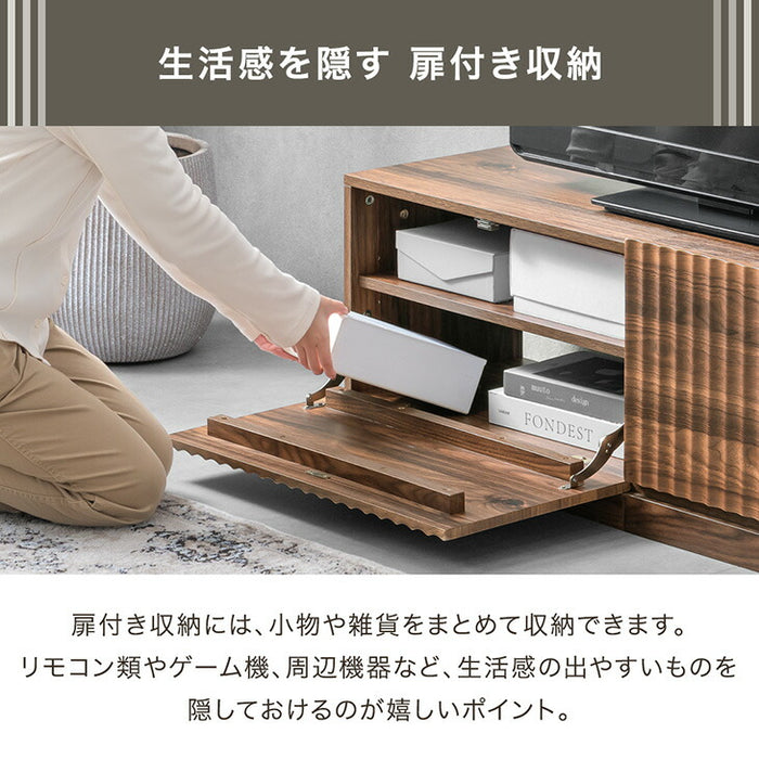 【アウトレット キャンセル戻り品】［幅60］テレビ台 ユニット式 格子調 木製 扉付き 分割 テレビラック テレビボード シャビーオーク〔4960042502out・out2883〕