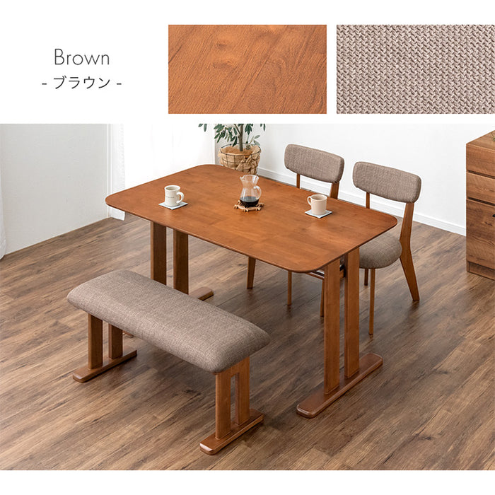 ［幅135cm］4人掛け ダイニングテーブル4点セット チェア ベンチ 長方形 北欧【超大型商品】〔49601185〕