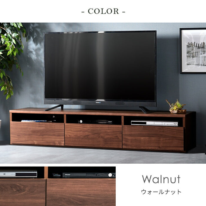 ［幅180cm］テレビ台 日本製 収納 完成品 ロータイプ モルタル調 テレビラック 木製【超大型商品】〔51300002〕