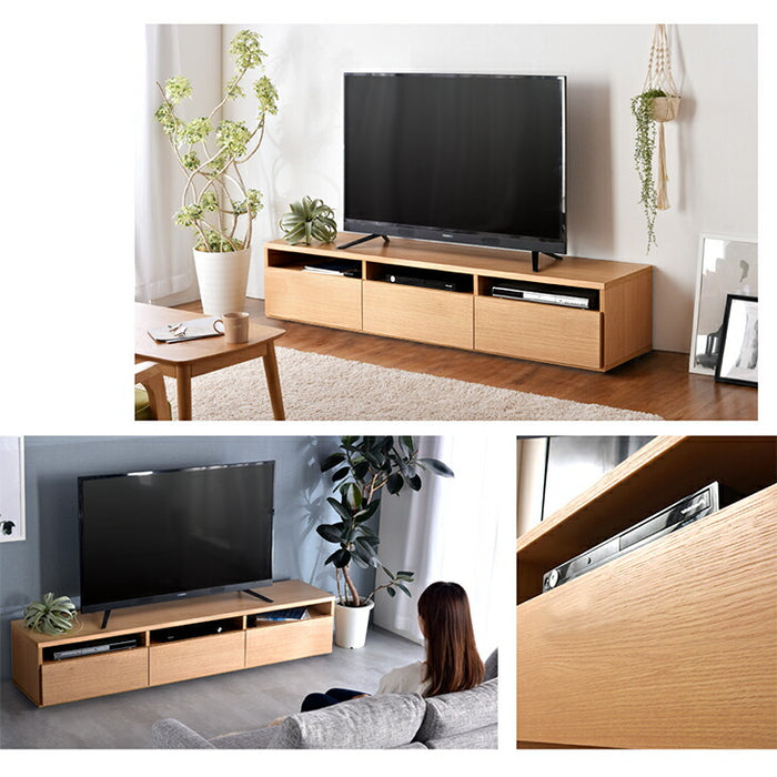 ［幅180cm］テレビ台 日本製 収納 完成品 ロータイプ モルタル調 テレビラック 木製【超大型商品】〔51300002〕